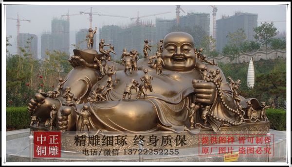 百子戲彌勒銅雕塑