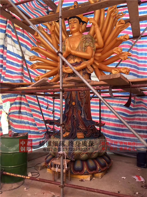 立像彩繪觀音雕塑