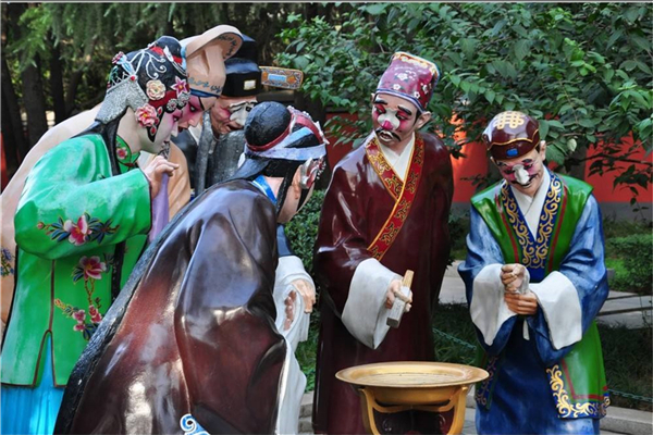 廣場(chǎng)玻璃鋼戲曲景觀小品