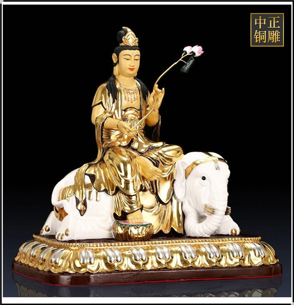 純銅普賢菩薩像