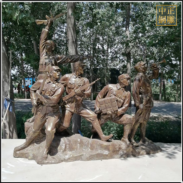 紅軍吹號(hào)角人物銅雕塑