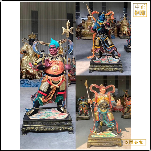 純銅鎏金神像雕塑