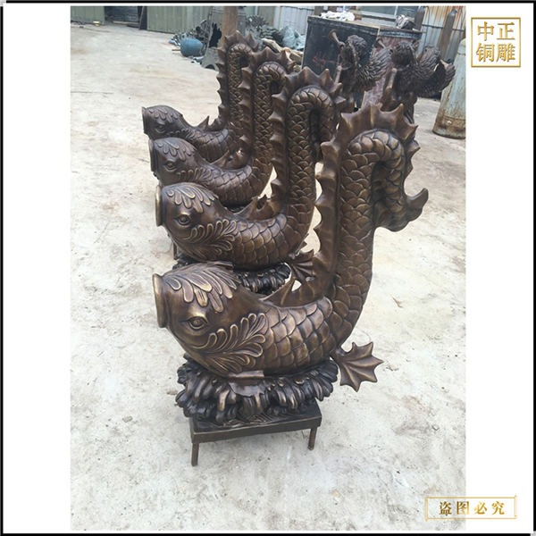 純銅小魚(yú)雕塑擺件