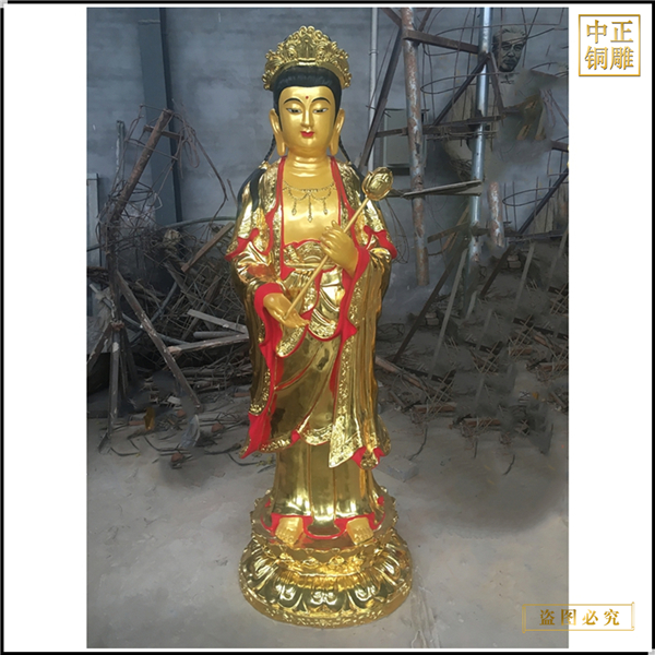 彩繪西方三圣佛像鑄造廠家