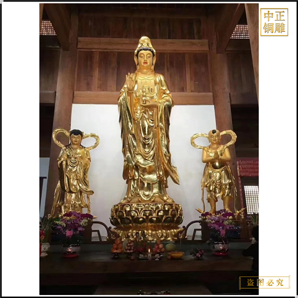 廠家供應(yīng)廟宇貼金觀音菩薩