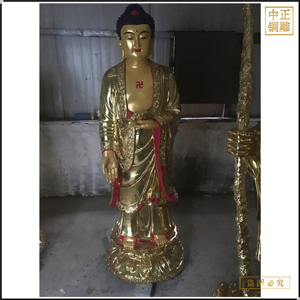 供應(yīng)西方三圣貼金佛像報(bào)價(jià)