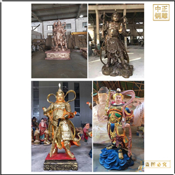 極彩九龍韋陀菩薩銅佛像廠家