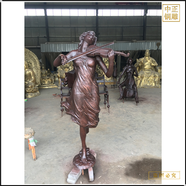 拉小提琴景觀(guān)雕塑鑄造