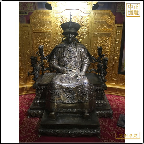 室內(nèi)雍正皇帝銅雕