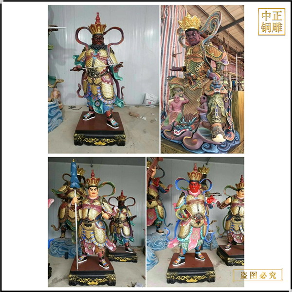 大型彩繪四大天王銅像定制