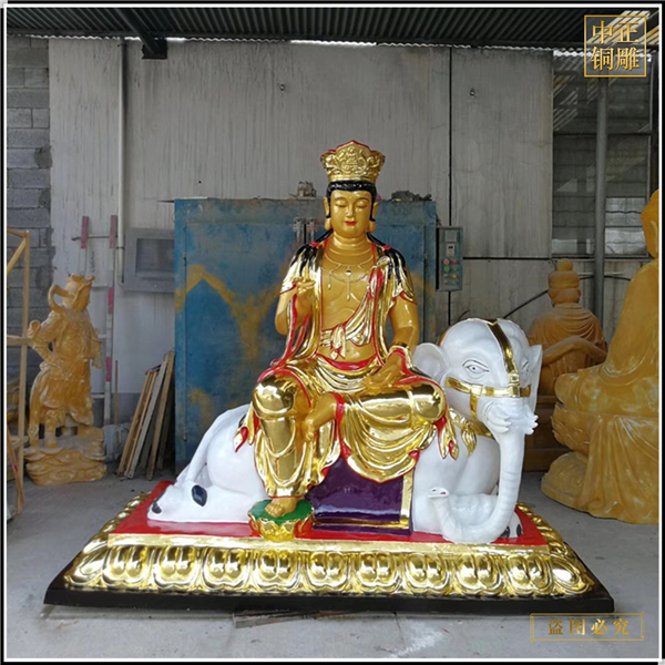 彩繪文殊普賢菩薩佛像定制