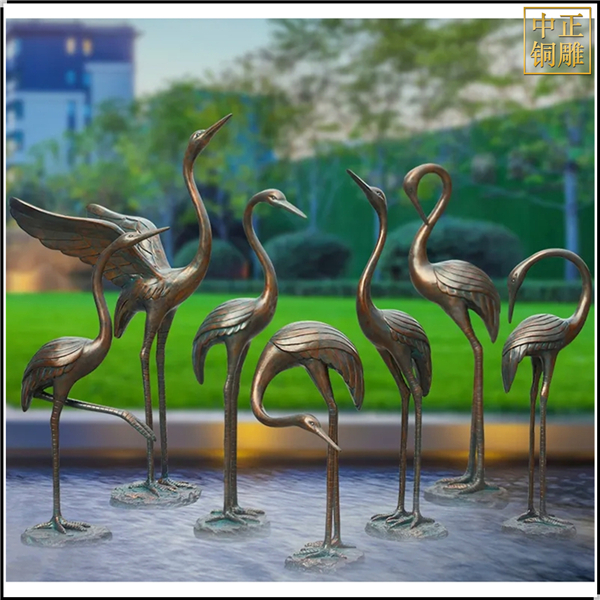 戶外仙鶴景觀雕塑