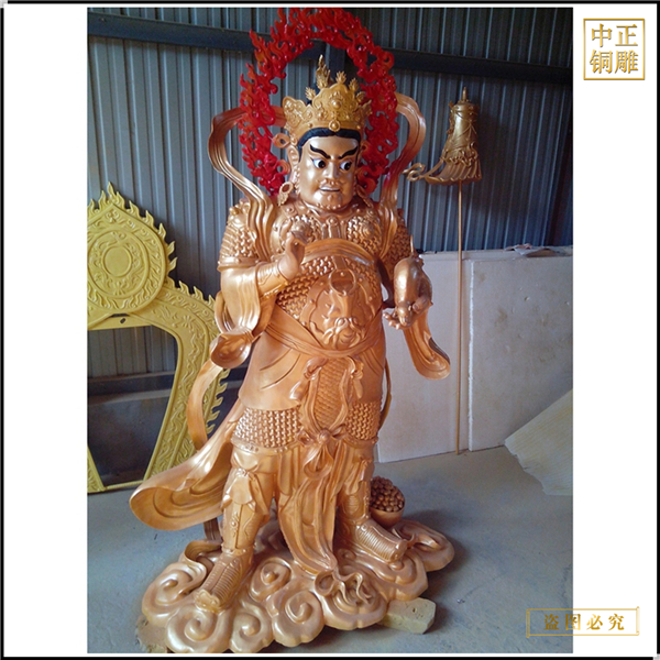 大型彩繪四大天王銅佛像