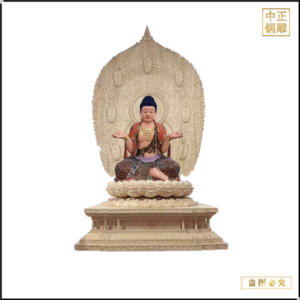 帶背光小型釋迦牟尼銅像