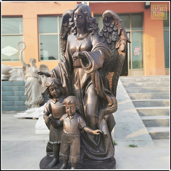 歐式天使黃銅雕像